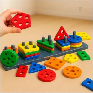 Sky Tech Plastic Geometric Blocks, Sorting & Stacking Toy